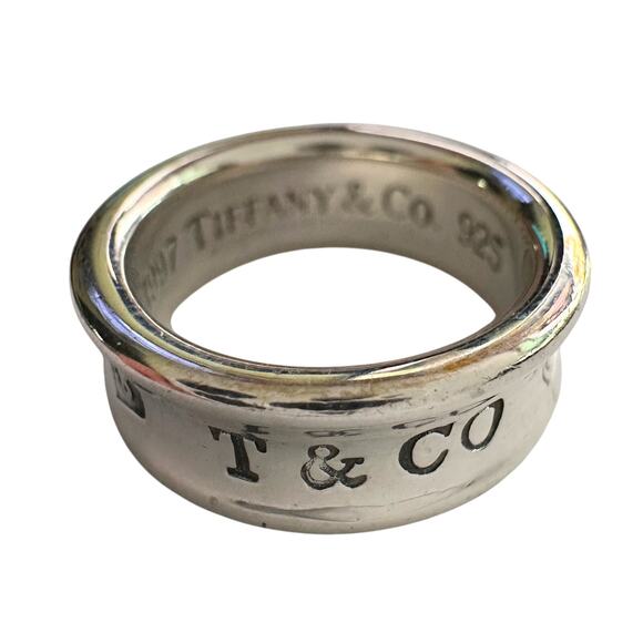 Tiffany & Co Thick 1837 Sterling Silver Ring - Size 5 - Picture 1 of 11